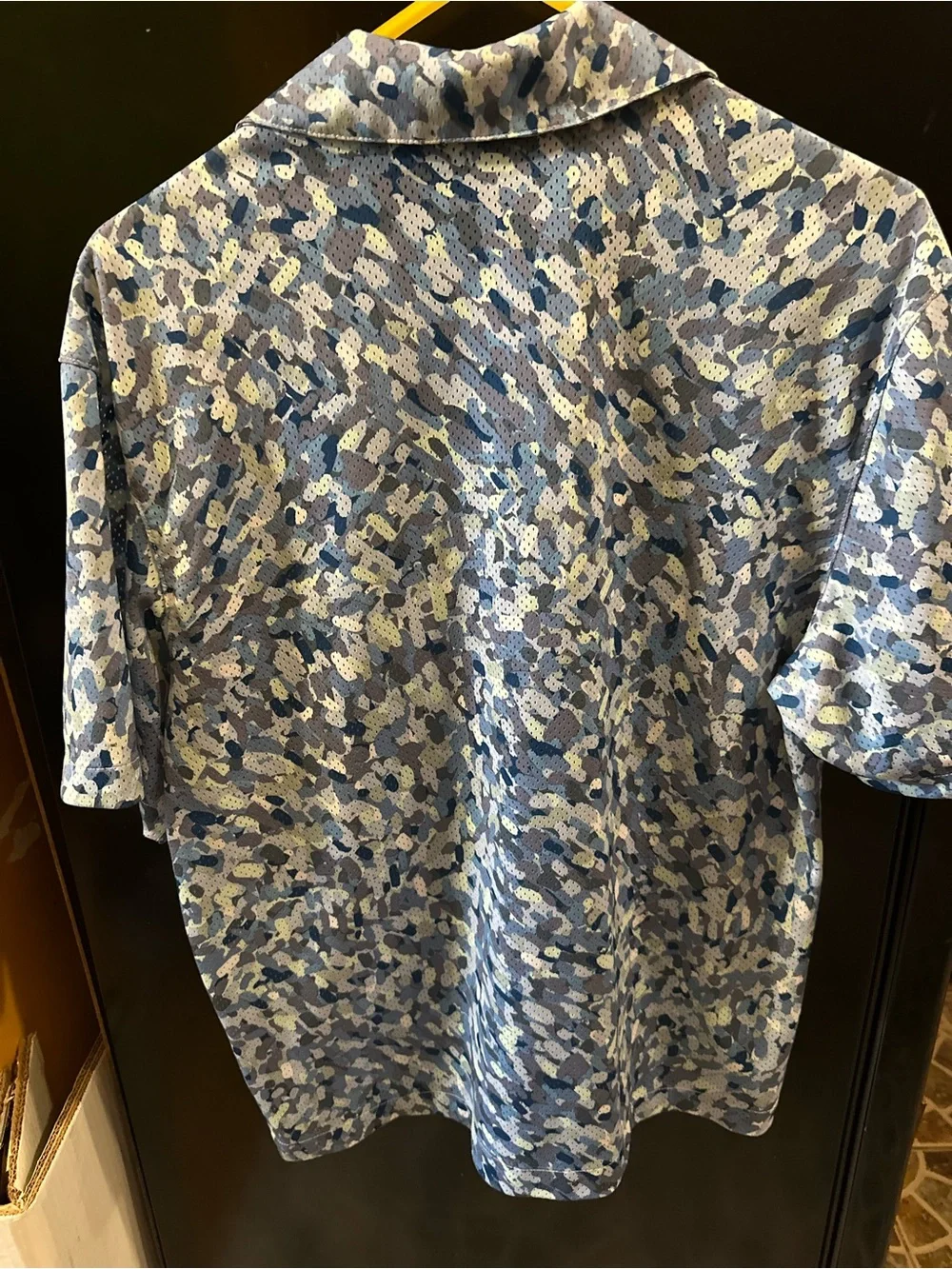 Jordan Blue Multi-Tone Patterned Short-Sleeve Button-Up Shirt